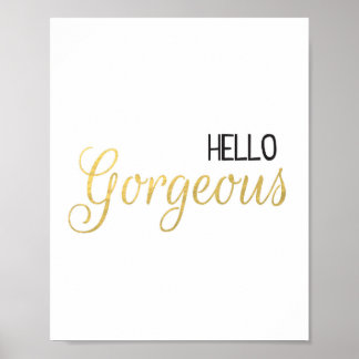 Hallo Großartig Schwarz & Gold Print Poster