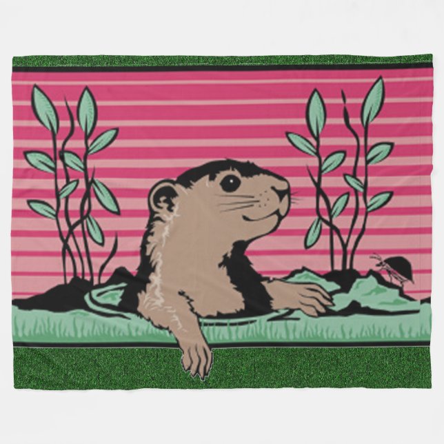 Hallo, Groundhog's Shadow - Fleecedecke (Vorderseite (Horizontal))