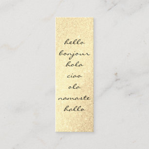 Hallo Gruß Gold Glitzer Mini Visitenkarte