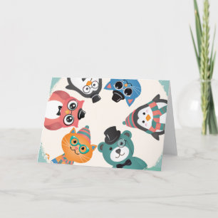 Hallo ! Grußkarte für Tierfreunde Karte