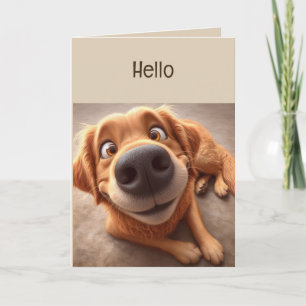 Hallo Hallo Denken Sie an Sie Spaß Alberne Dog Car Karte