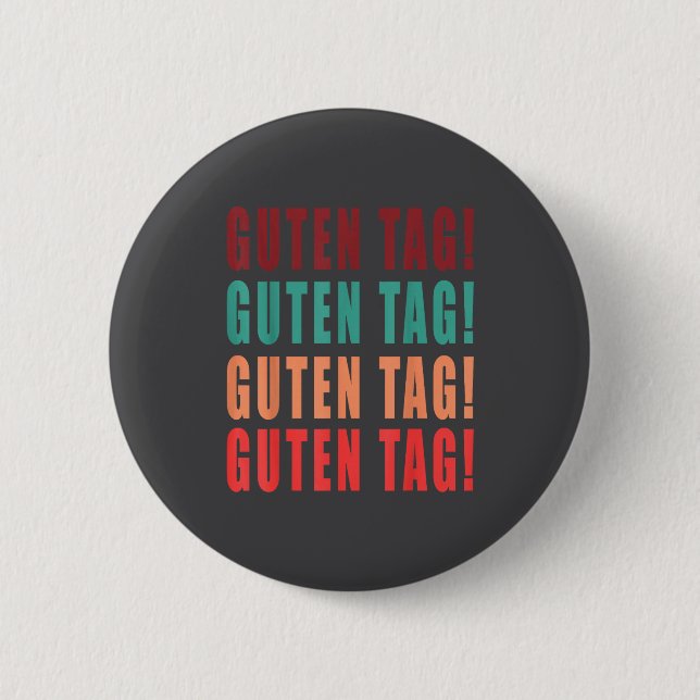 Hallo Hallo Hallo Hallo Lustiger Deutscher Button (Vorderseite)