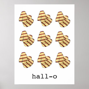 Hallo Hallo Halloumi Cheese Funny Feinschmecker Ar Poster