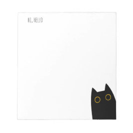 Hallo, Hallo, Niedlicher schwarzer Cat Notepad Notizblock