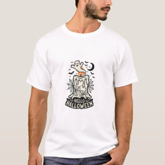 Hallo Halloween-Geistkerze T-Shirt
