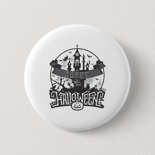 Hallo Halloween - Halloweenparty Button (Vorderseite)
