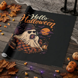 Hallo Halloween Süßer Geist Trinkt Kaffee Geschenkpapier
