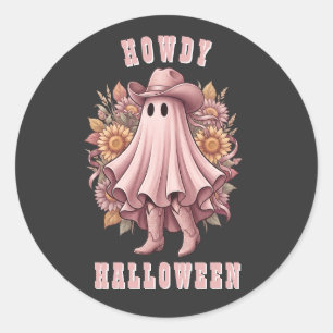 Hallo Halloween Western Cowboy Geist&Herbst Sonnen Runder Aufkleber