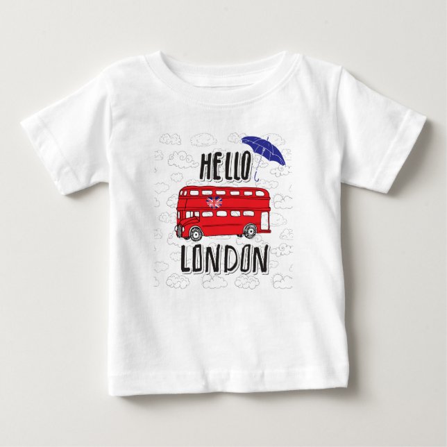 Hallo Handmit buchstaben gekennzeichnetes Zeichen Baby T-shirt (Vorderseite)