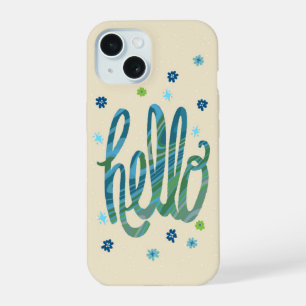 Hallo-Handyhülle mit süßen Blumen iPhone 15 Hülle
