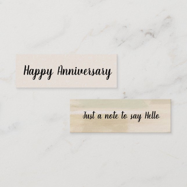 Hallo/Happy Anniversary Mini Business Card Mini Visitenkarte (Vorne/Hinten)