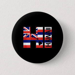 Hallo Hawaii-Inseln-Flagge Button