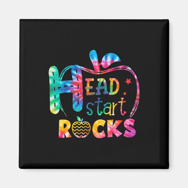Hallo Head Start Rock Gefärbte Krawatte Zurück zur Magnet (Vorne)