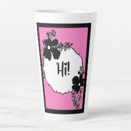 Hallo! – Helle Florale Grußkarte Milchtasse