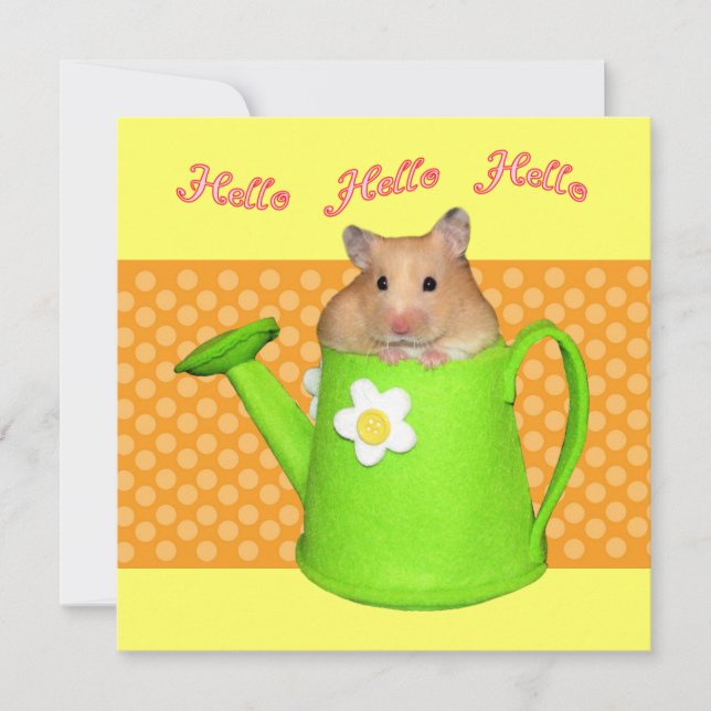 Hallo Hello Hamster Einladung (Vorderseite)