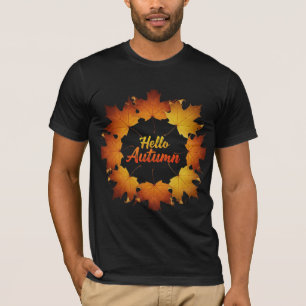 Hallo Herbst-Ahornblatt-Kranz T-Shirt