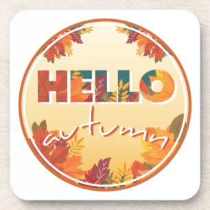Hallo Herbst, Aufkleber, Handy, Kissen Getränkeuntersetzer