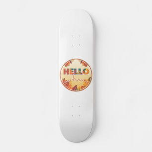 Hallo Herbst, Aufkleber, Handy, Kissen Skateboard