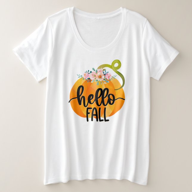 Hallo Herbst Autumn Anpassen Große Größe T-Shirt (Design vorne)