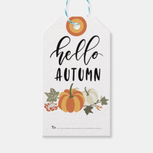 Hallo Herbst, Autumn Pumpkin Thema Geschenktasten Geschenkanhänger