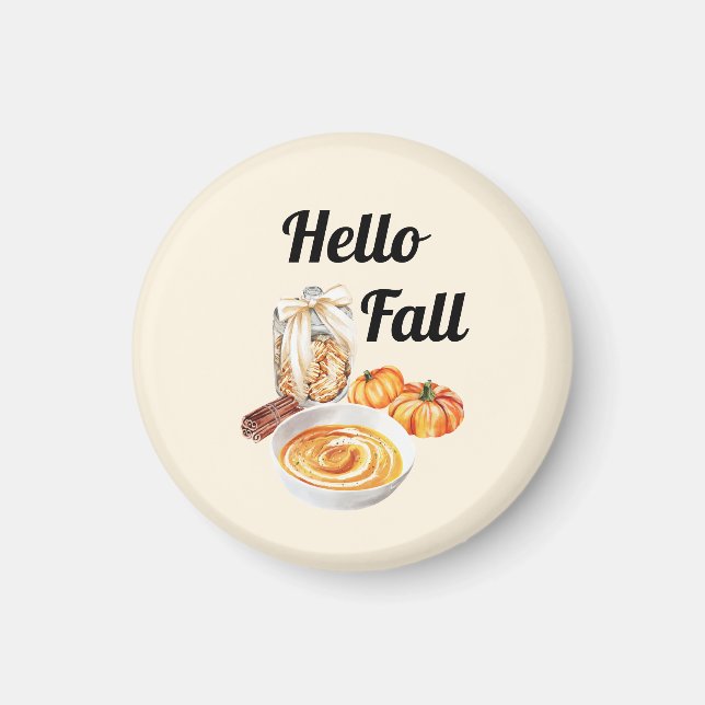 Hallo Herbst Dekoration mit Pumpkins und Zimt Magnet (Vorne)