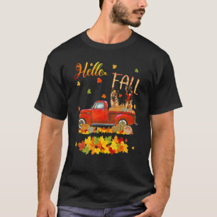 Hallo Herbst Deutscher Schäferhund Blatt Herbst Ro T-Shirt