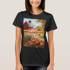 Hallo Herbst Erntedank Landhäuser Pumpkins T-Shirt