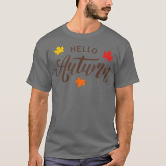 Hallo Herbst Fallende Herbstpumpenfallen für Fraue T-Shirt