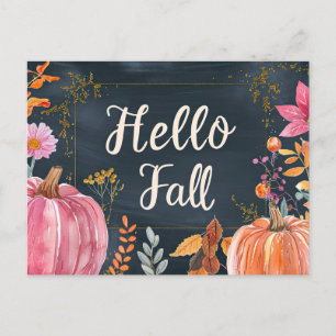 Hallo Herbst Grußkarte mit Blume Postkarte
