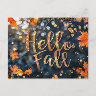 Hallo Herbst Grußkarte mit Blume Postkarte