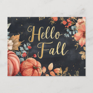 Hallo Herbst Grußkarte mit Blume Postkarte