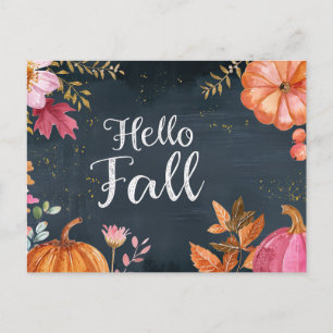 Hallo Herbst Grußkarte mit Blume Postkarte