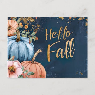 Hallo Herbst Grußkarte mit Blume Postkarte