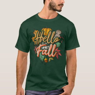 Hallo Herbst Herbst Leaves Happy Fall Yall Thanksg T-Shirt