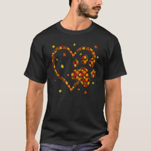 Hallo Herbst Herbstblatt Hund & Katze Pfotenabdruc T-Shirt