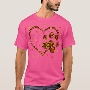 Hallo Herbst Herbstleaf Dog & Cat Paw Print Pers K T-Shirt