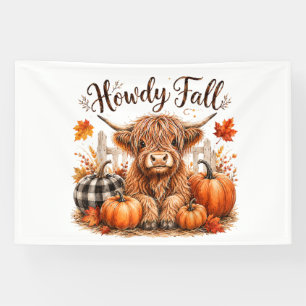 Hallo Herbst Highland-Kuh Frohes Erntedankfest Her Banner