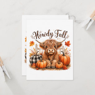 Hallo Herbst Highland-Kuh Frohes Erntedankfest Her Einladung