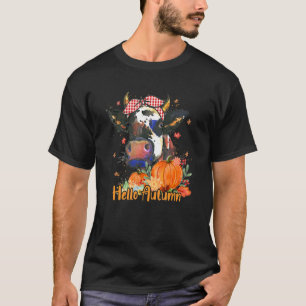Hallo Herbst Highland Kuh Kürbisse Danksagung T-Shirt