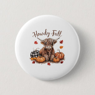 Hallo Herbst Kuh Frohes Erntedankfest Herbstliche Button