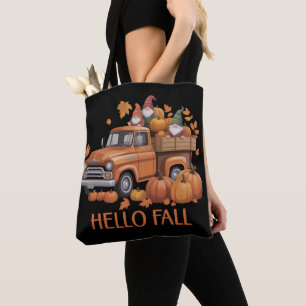 Hallo Herbst-Kürbis-Pickup-Truck-Gnom-Herbstbaum  Tasche