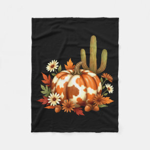 Hallo Herbst-Kürbis Retro Western Cowboy Kuh Hallo Fleecedecke