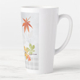 Hallo Herbst mit Bird und Herbstlauben Milchtasse