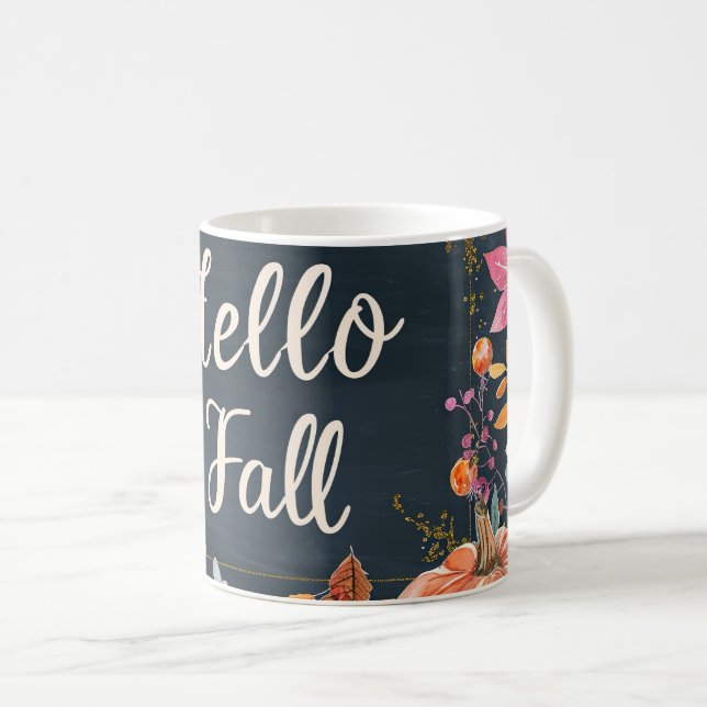 Hallo Herbst mit Blume Kaffeetasse (VorderseiteRechts)