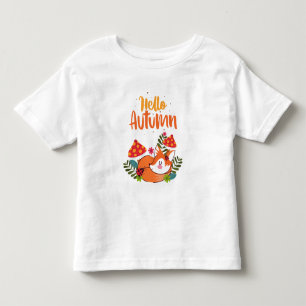 Hallo Herbst Niedlich Fox Herbstsaison Kleinkind T-shirt