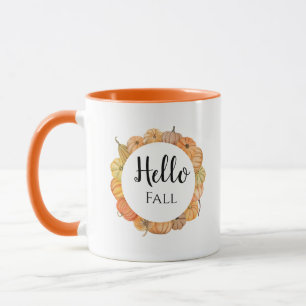 Hallo Herbst Orange Aquarell Süßer Kürbis Design Tasse
