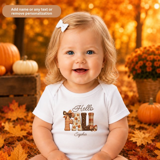 Hallo Herbst Personalisierter Patchwork-Stil Buchs Baby Strampler (Von Creator hochgeladen)