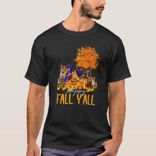 Hallo Herbst Pickup Truck Kürbis Vogelscheuche Hay T-Shirt