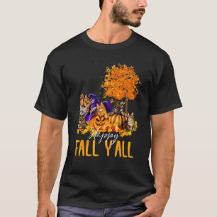 Hallo Herbst Pickup Truck Kürbis Vogelscheuche Hay T-Shirt