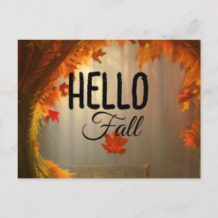 Hallo Herbst Postkarte